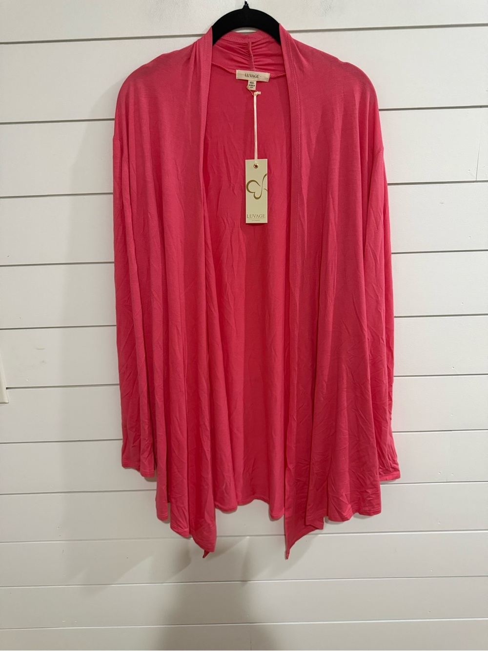 Pink Open-Front Cardigan